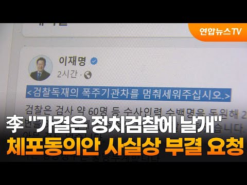 이재명 &quot;가결은 정치검찰에 날개&quot;…체포동의안 사실상 부결 요청 / 연합뉴스TV (YonhapnewsTV)