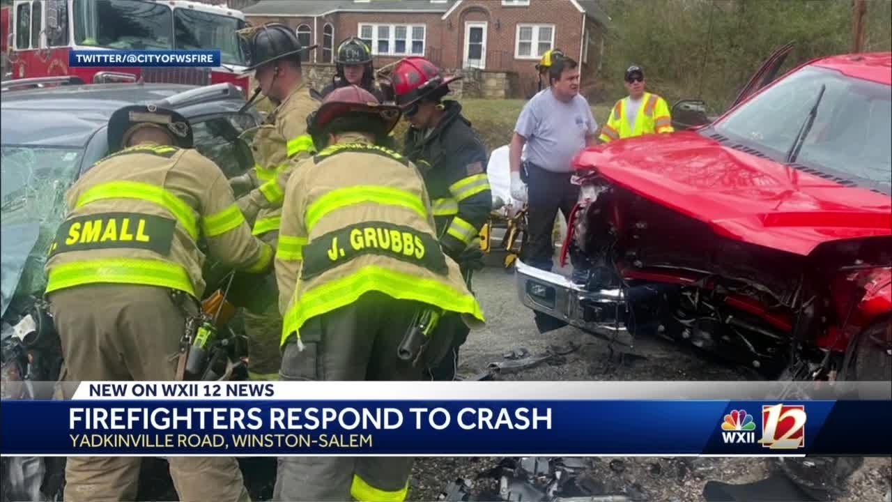 WinstonSalem fire crews respond to Yadkinville Road crash YouTube