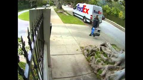 FedEx Guy Throwing Computer Monitor Video
