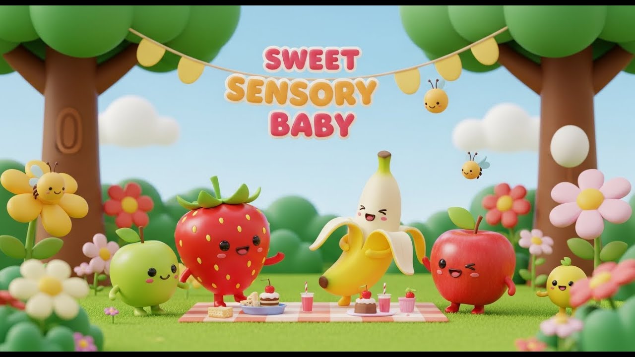 Baby Sensory Fruit Garden🍉 Relaxing Colors, Soft Music, Gentle Animation