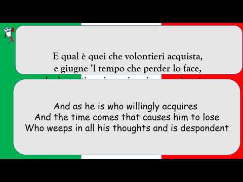 Italian reading of the "Divine Comedy" by the poet Dante Alighieri with English translation text