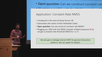 Shared presentation on Leakage-Resilient Secret Sharing at Crypto 2019.