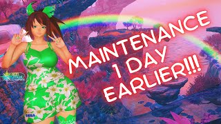 [PSO2 NGS] 1 Day Early Maintenance! Reminders Before 3-18-2024