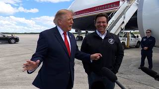 President Trump Gaggles with Press Upon Arrival at Fort Myers, FL, Oct. 23, 2026