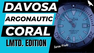 DAVOSA ARGONAUTIC BG CORAL Limited Edition Watch Review| Ref: 161.527.40,  Automatic Dive Watch