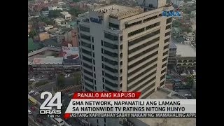 24 Oras: GMA Network, napanatili ang lamang sa nationwide TV ratings nitong Hunyo 24 Oras: GMA Network, napanatili ang lamang sa nationwide TV ratings nitong Hunyo