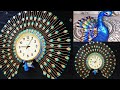 DIY Decorative peacock wall clock/Wall hanging/within ₹100 make your own Designer clock from skewers