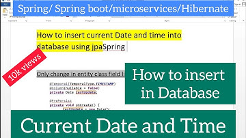 Add auto Timestamp in spring boot Api auto timedate insert in table using JPA Spring boot