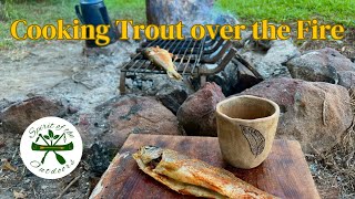 Cooking Rainbow Trout on the Fire