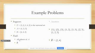 Lesson 3-5 - Operations with Sets
