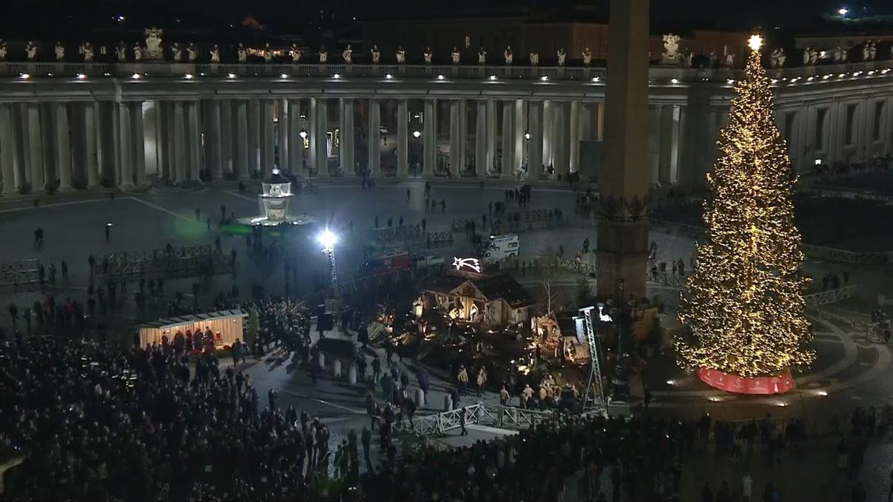 Inauguration of the Vatican Christmas Crib and Tree, from St. Peter's