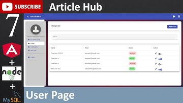 7. Article Hub - User Page (Angular, Node.js, MySQL Database)