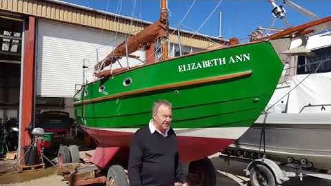 Yarmouth 23 gaff rig topsail cutter restored by Morgan Marine in Essex.