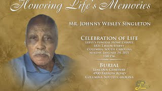 Mr. Johnny Wesley Singleton - January 24, 2021- Leevy's Funeral Home Live Stream