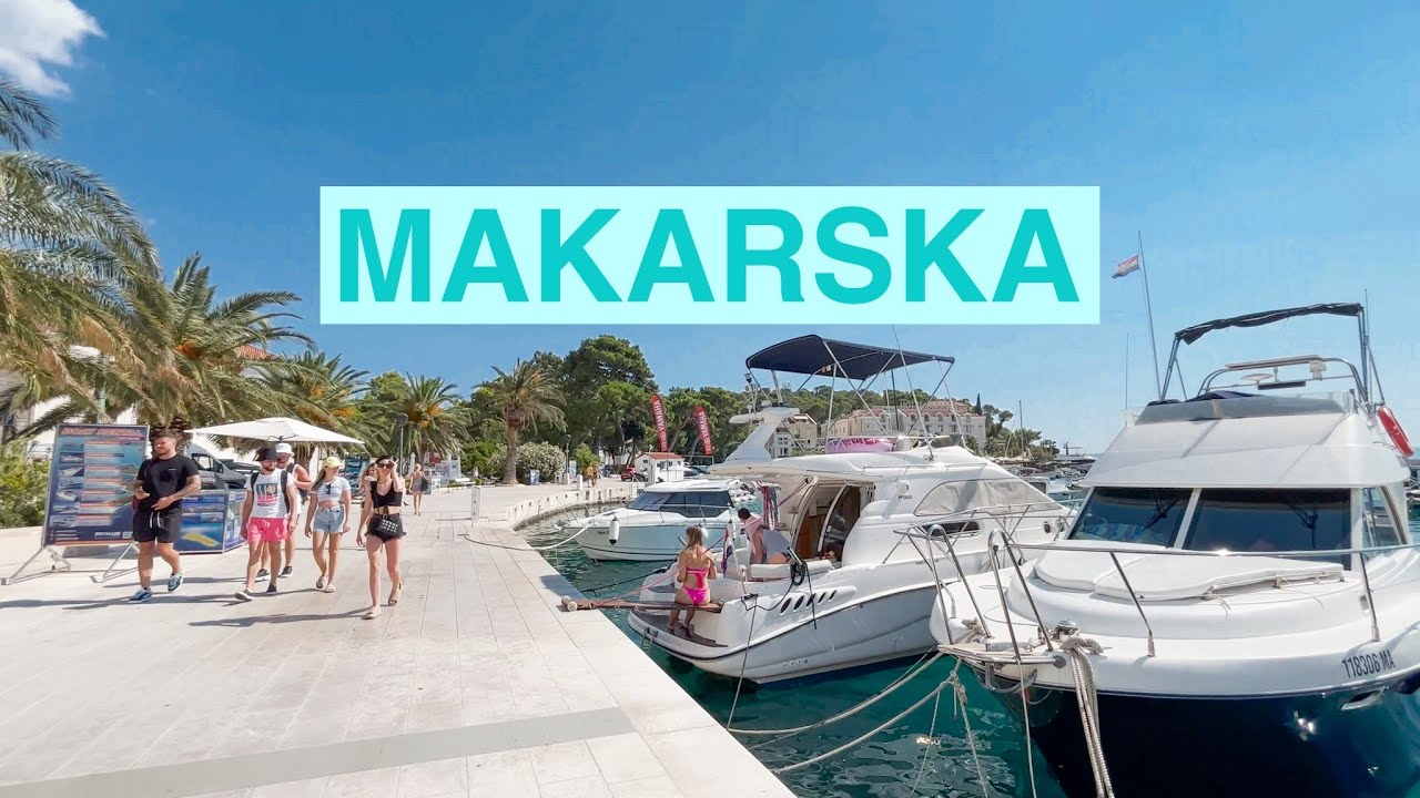Makarska Dalmatia Croatia, 4K Beach and Promenade Walking Tour