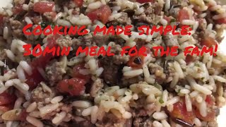 Cook some quick ish: ground turkey, rice, and tomatoes #simplemeals