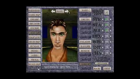 EverQuest 1 Music - Character Creation (half elf)