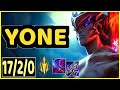 YONE VS SYLAS - 17/2/0 KDA MID GAMEPLAY EMERALD IV
