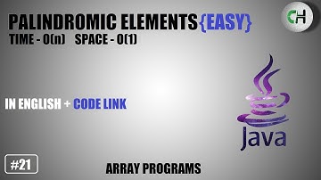 Palindromic elements in an array | Palindrome | Palindromic elements in array in java | java
