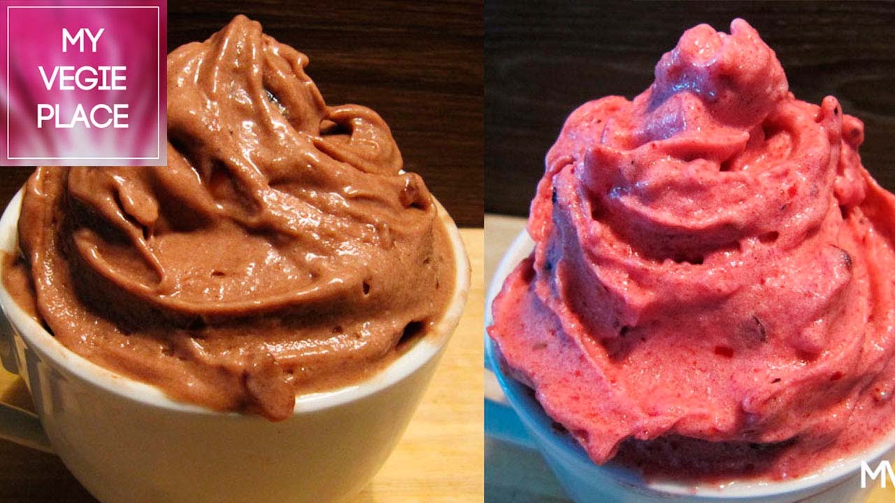 Receta Helado Chocolate o Fresa Casero Vegano - YouTube