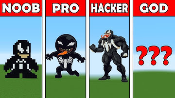 Pixel Art (NOOB vs PRO vs HACKER vs GOD) Venom in Minecraft