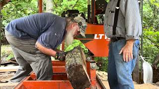 Sawing 1/2 inch boards from a bad Walnut!!
