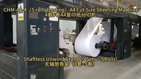 CHM 4 pockets, 5 rolls A4 Cut Size Sheeting and Wrapping Machine with box wrapping & stacking