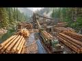 Inside Traditional American Sawmill Operation - How They Turn Massive Trees Into Perfect Boards
