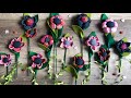 Diy !!! How to make  simple  fabric flowers  tutorial come realizzare tre fiori in tessuto