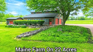 Maine Farms On 22 Acres / Sweeping Lawns Winthrop / ME Real Estate / Old Houses Pond