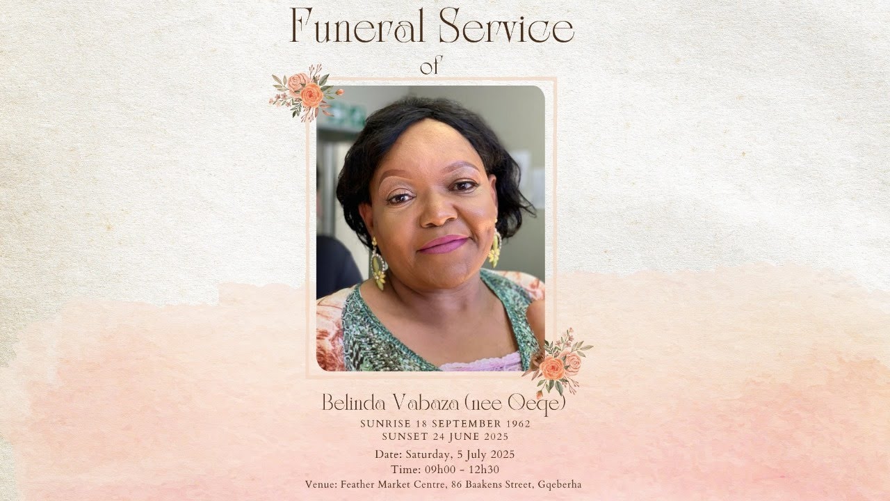 The Funeral Service of Belinda Vabaza (nee Qeqe) - YouTube