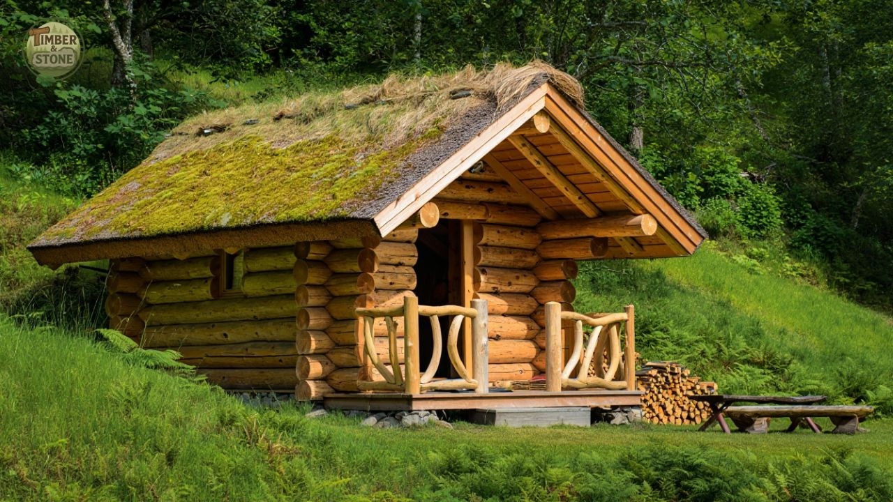 Строительство деревянной хижины в глубине леса | От необработанных брёвен до уютного дома