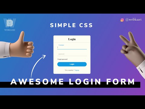 HOW TO CREATE AWESOME LOGIN FORM USING SIMPLE CSS ? || WEBKAARI #html #css #htmlcss #simplecss