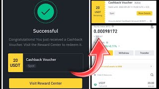 Binance 20 usdt cashback voucher live withdraw 😱 | Binance reward voucher | Binance task center