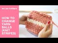 Learn to knit how to change your yarn balls while knitting stripes  wak