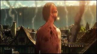 Colossal Titan Appears and Smiling Titan Eats Erens Mother (ENGLISH DUB) FULL SCENE
