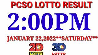 2pm  Lotto result JANUARY 22,2022**SATURDAY** Guide