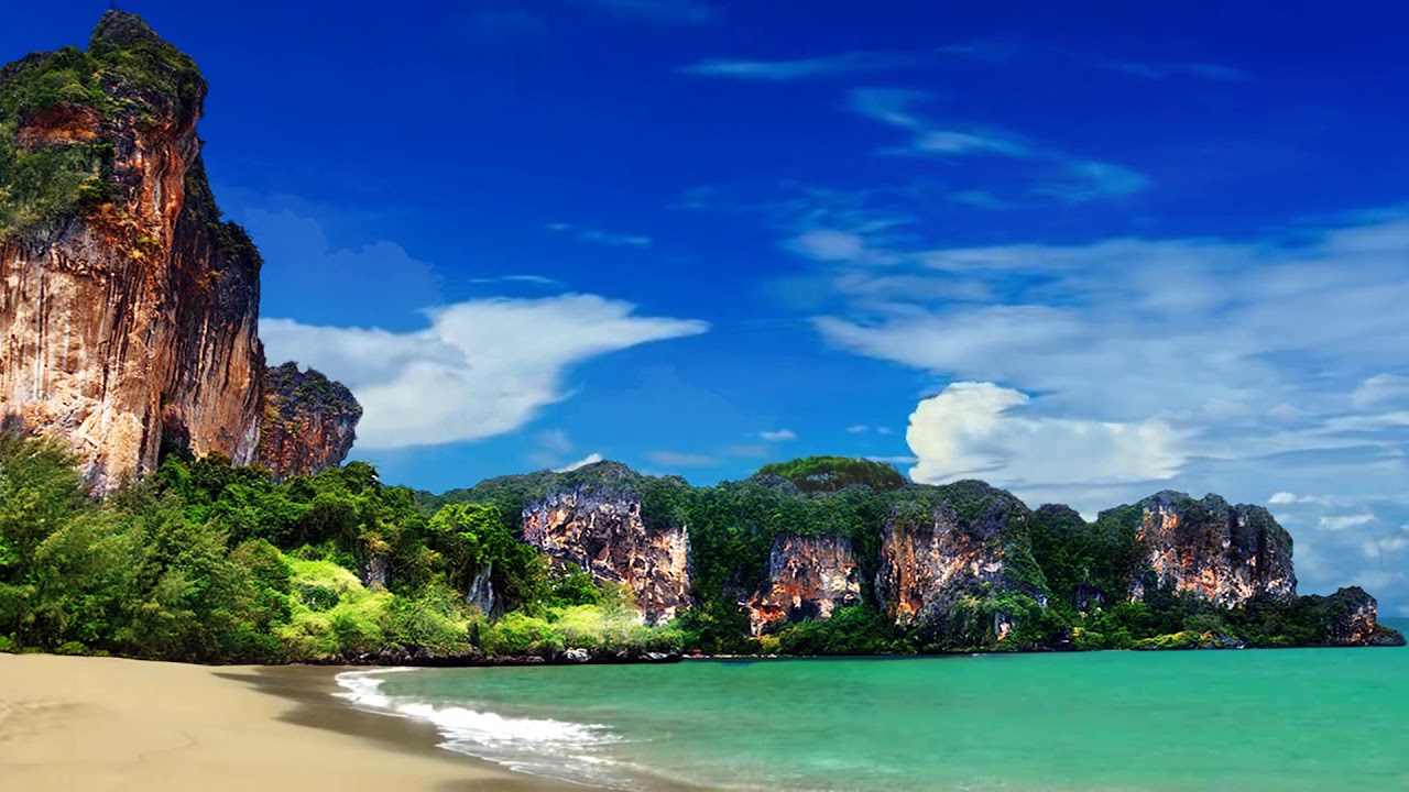 Beautiful Beach Background Video Railay Beach Thailand Youtube