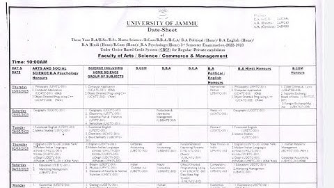 3rd sem Regular /Private Datesheet out.  🥺🥺..Download pdf file.