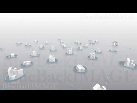 映像素材 動画素材 ネットワーク 都市 情報 データ 通信 テクノロジー Network City 4Aw HD