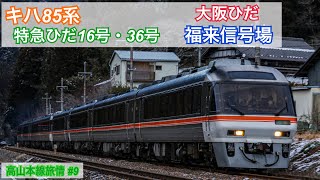 [4K60P] 〜大阪ひだ〜 キハ85系 特急ひだ16号・36号 【高山本線旅情 Vol.9】