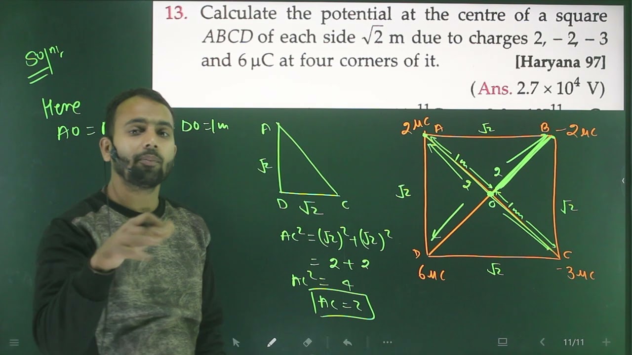 Pfp-13 Electrostatic potential &capacitance numericals 12th from sl arora based on potential & point