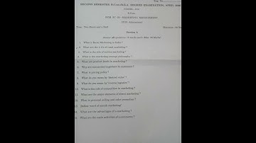 Second semester Calicut University B.Com Marketing management Previous year question paper