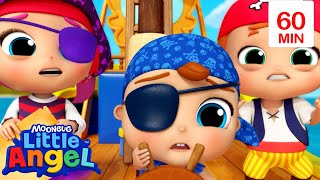 Treasure Hunt Fun with Little Pirates! | Little Angel Fun Cartoons | Moonbug Kids Cartoon Adventure