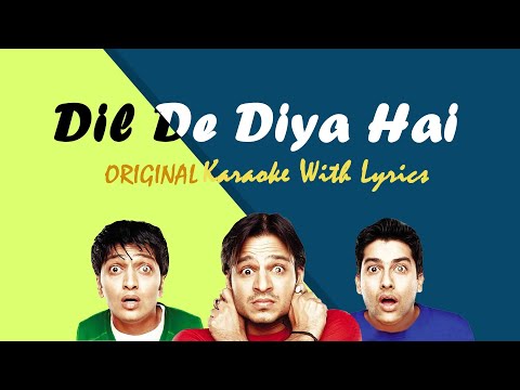 Dil De Diya Hai Original Karaoke With Lyrics Masti ZM KARAOKE 