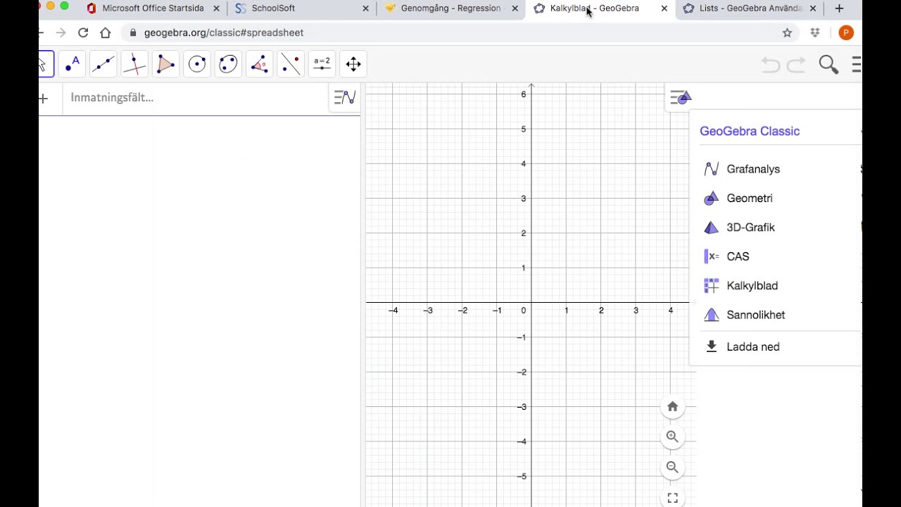 Ma2b Linjär Regression med GeoGebra