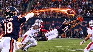Caleb Williams throw insane pass but even better catch by Rome Odunze #calebwilliams #chicagobears 