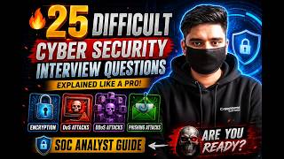25 Difficult Cyber Security Interview Questions | Encryption, DoS, DDoS &amp; Phishing Attacks Explained