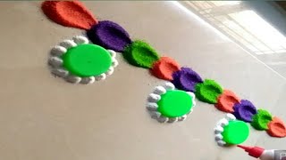 border rangoli design | 2 easy border rangoli designs with spoon | satisfying relaxing sand video