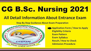 CG B.Sc.Nursing 2021 - Notification, Dates, Application, Eligibility, Admit Card, Pattern, Syllabus